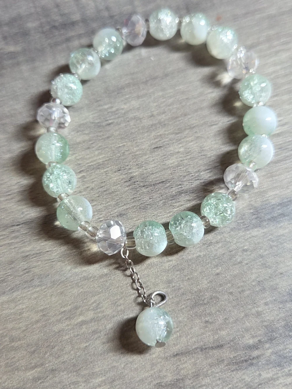Whispers of Green Beaded Stretch Bracelet